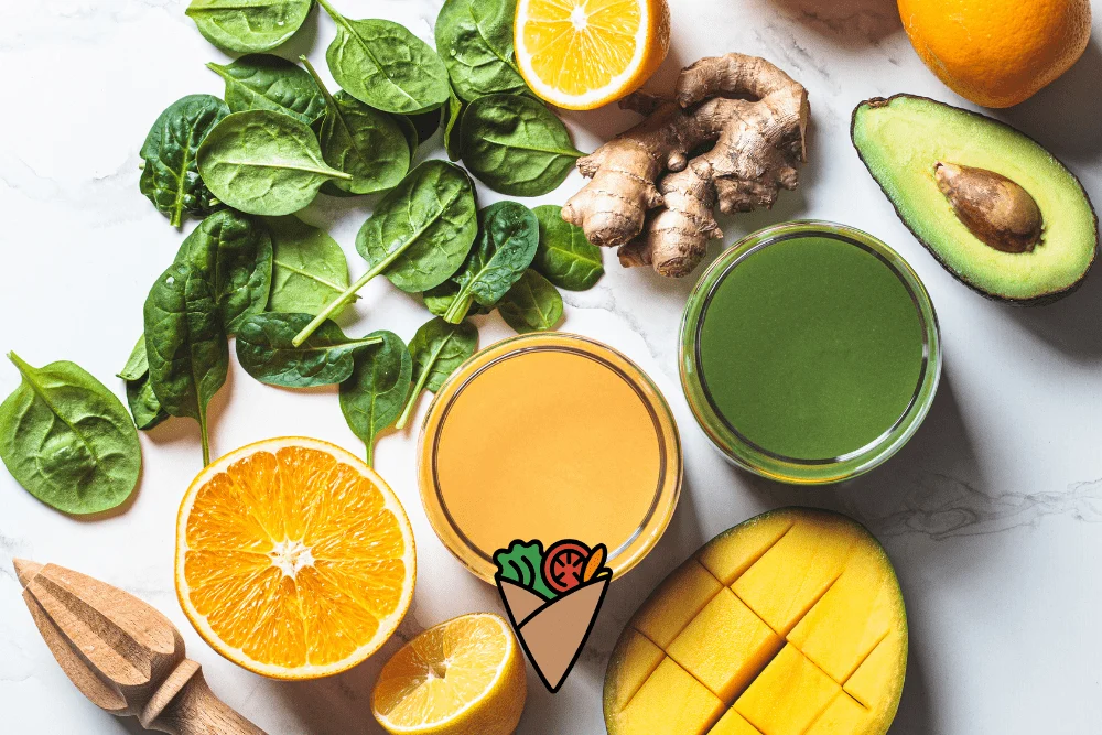 Understanding _Edible Grass Ingredient Free__ Why It’s Important for Your Health -3 Bright, refreshing green and orange juices made with fresh ingredients at DareVitaCafe.